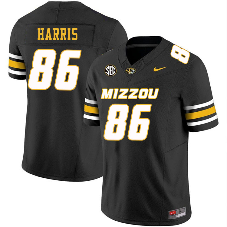 Men #86 Jordon Harris Missouri Tigers College Football Jerseys Stitched-Black